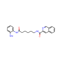 Nc1ccccc1NC(=O)CCCCCNC(=O)c1cc2ccccc2cn1 ZINC000117588098