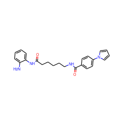 Nc1ccccc1NC(=O)CCCCCNC(=O)c1ccc(-n2cccc2)cc1 ZINC000117587703