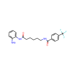 Nc1ccccc1NC(=O)CCCCCNC(=O)c1ccc(C(F)(F)F)cc1 ZINC000117586565