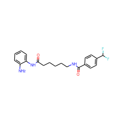 Nc1ccccc1NC(=O)CCCCCNC(=O)c1ccc(C(F)F)cc1 ZINC000117584015