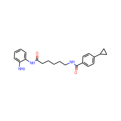 Nc1ccccc1NC(=O)CCCCCNC(=O)c1ccc(C2CC2)cc1 ZINC000117587538