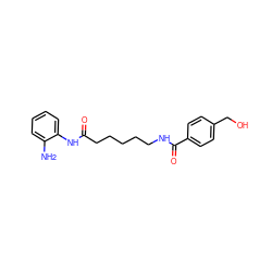 Nc1ccccc1NC(=O)CCCCCNC(=O)c1ccc(CO)cc1 ZINC000117587376