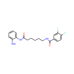 Nc1ccccc1NC(=O)CCCCCNC(=O)c1ccc(F)c(F)c1 ZINC000117581244