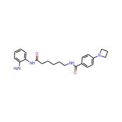 Nc1ccccc1NC(=O)CCCCCNC(=O)c1ccc(N2CCC2)cc1 ZINC000117586610