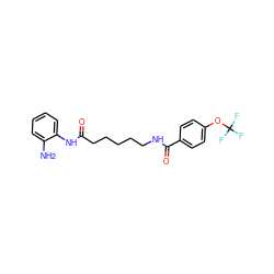 Nc1ccccc1NC(=O)CCCCCNC(=O)c1ccc(OC(F)(F)F)cc1 ZINC000117588884