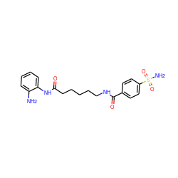 Nc1ccccc1NC(=O)CCCCCNC(=O)c1ccc(S(N)(=O)=O)cc1 ZINC000117589022