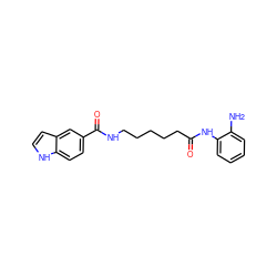 Nc1ccccc1NC(=O)CCCCCNC(=O)c1ccc2[nH]ccc2c1 ZINC000117588827