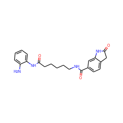 Nc1ccccc1NC(=O)CCCCCNC(=O)c1ccc2c(c1)NC(=O)C2 ZINC000117586043