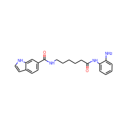 Nc1ccccc1NC(=O)CCCCCNC(=O)c1ccc2cc[nH]c2c1 ZINC000117588095