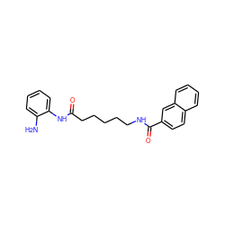 Nc1ccccc1NC(=O)CCCCCNC(=O)c1ccc2ccccc2c1 ZINC000117587882