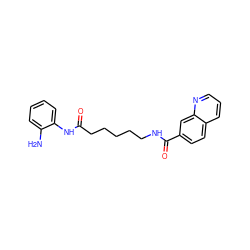 Nc1ccccc1NC(=O)CCCCCNC(=O)c1ccc2cccnc2c1 ZINC000117588871