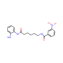 Nc1ccccc1NC(=O)CCCCCNC(=O)c1cccc([N+](=O)[O-])c1 ZINC000117581909