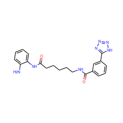 Nc1ccccc1NC(=O)CCCCCNC(=O)c1cccc(-c2nnn[nH]2)c1 ZINC000117588436