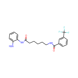 Nc1ccccc1NC(=O)CCCCCNC(=O)c1cccc(C(F)(F)F)c1 ZINC000117585539