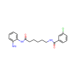 Nc1ccccc1NC(=O)CCCCCNC(=O)c1cccc(Cl)c1 ZINC000117584047