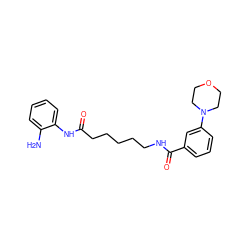 Nc1ccccc1NC(=O)CCCCCNC(=O)c1cccc(N2CCOCC2)c1 ZINC000117585697