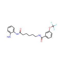 Nc1ccccc1NC(=O)CCCCCNC(=O)c1cccc(OC(F)(F)F)c1 ZINC000117586766