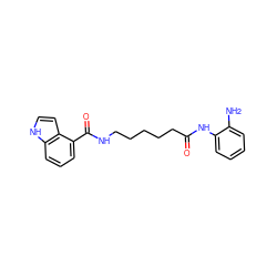 Nc1ccccc1NC(=O)CCCCCNC(=O)c1cccc2[nH]ccc12 ZINC000117590321