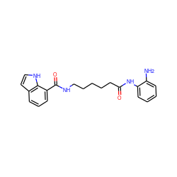 Nc1ccccc1NC(=O)CCCCCNC(=O)c1cccc2cc[nH]c12 ZINC000117585231