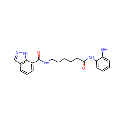 Nc1ccccc1NC(=O)CCCCCNC(=O)c1cccc2cn[nH]c12 ZINC000117585686