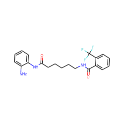 Nc1ccccc1NC(=O)CCCCCNC(=O)c1ccccc1C(F)(F)F ZINC000117588757