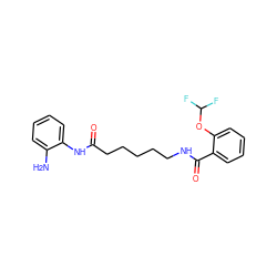 Nc1ccccc1NC(=O)CCCCCNC(=O)c1ccccc1OC(F)F ZINC000117585413