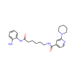 Nc1ccccc1NC(=O)CCCCCNC(=O)c1ccnc(N2CCCCC2)c1 ZINC000117586762