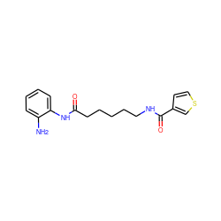 Nc1ccccc1NC(=O)CCCCCNC(=O)c1ccsc1 ZINC000117585404