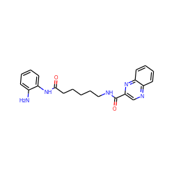 Nc1ccccc1NC(=O)CCCCCNC(=O)c1cnc2ccccc2n1 ZINC000117587474