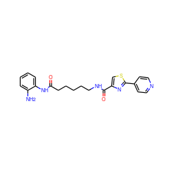 Nc1ccccc1NC(=O)CCCCCNC(=O)c1csc(-c2ccncc2)n1 ZINC000117587888