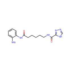 Nc1ccccc1NC(=O)CCCCCNC(=O)c1nnc[nH]1 ZINC000117586673