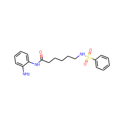 Nc1ccccc1NC(=O)CCCCCNS(=O)(=O)c1ccccc1 ZINC000117586861