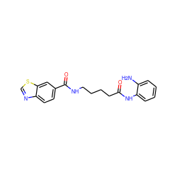 Nc1ccccc1NC(=O)CCCCNC(=O)c1ccc2ncsc2c1 ZINC000117585642