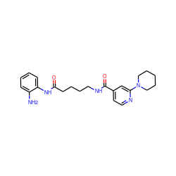 Nc1ccccc1NC(=O)CCCCNC(=O)c1ccnc(N2CCCCC2)c1 ZINC000117587418