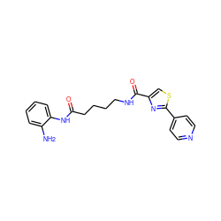 Nc1ccccc1NC(=O)CCCCNC(=O)c1csc(-c2ccncc2)n1 ZINC000117585391