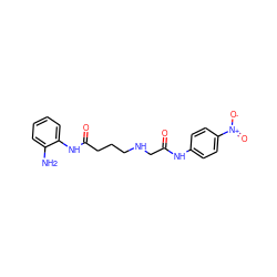 Nc1ccccc1NC(=O)CCCNCC(=O)Nc1ccc([N+](=O)[O-])cc1 ZINC000084670018