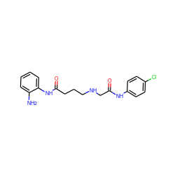 Nc1ccccc1NC(=O)CCCNCC(=O)Nc1ccc(Cl)cc1 ZINC000084714435