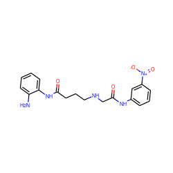 Nc1ccccc1NC(=O)CCCNCC(=O)Nc1cccc([N+](=O)[O-])c1 ZINC000084670017