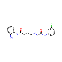 Nc1ccccc1NC(=O)CCCNCC(=O)Nc1cccc(Cl)c1 ZINC000084670015