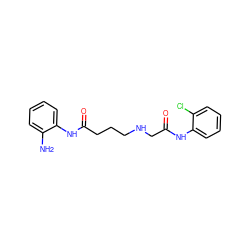 Nc1ccccc1NC(=O)CCCNCC(=O)Nc1ccccc1Cl ZINC000084670014