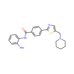 Nc1ccccc1NC(=O)c1ccc(-c2ncc(CN3CCCCC3)s2)cc1 ZINC000003818920