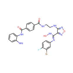 Nc1ccccc1NC(=O)c1ccc(C(=O)NCCNc2nonc2C(=Nc2ccc(F)c(Br)c2)NO)cc1 ZINC001772572852