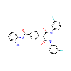 Nc1ccccc1NC(=O)c1ccc(C(C(=O)Nc2cccc(F)c2)C(=O)Nc2cccc(F)c2)cc1 ZINC000028951634