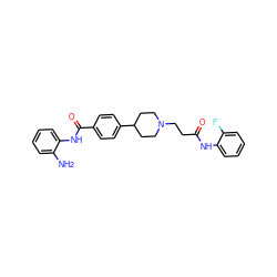 Nc1ccccc1NC(=O)c1ccc(C2CCN(CCC(=O)Nc3ccccc3F)CC2)cc1 ZINC000029048201