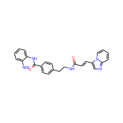 Nc1ccccc1NC(=O)c1ccc(CCNC(=O)/C=C/c2cnc3ccccn23)cc1 ZINC000473109217