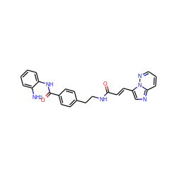 Nc1ccccc1NC(=O)c1ccc(CCNC(=O)/C=C/c2cnc3cccnn23)cc1 ZINC000473109154