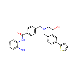 Nc1ccccc1NC(=O)c1ccc(CN(CCO)Cc2ccc(-c3cccs3)cc2)cc1 ZINC000049802582