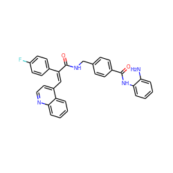 Nc1ccccc1NC(=O)c1ccc(CNC(=O)/C(=C/c2ccnc3ccccc23)c2ccc(F)cc2)cc1 ZINC000059262621