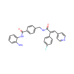 Nc1ccccc1NC(=O)c1ccc(CNC(=O)/C(=C/c2ccncc2)c2ccc(F)cc2)cc1 ZINC000059262246