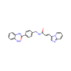 Nc1ccccc1NC(=O)c1ccc(CNC(=O)/C=C/c2cnc3ccccn23)cc1 ZINC000473090935